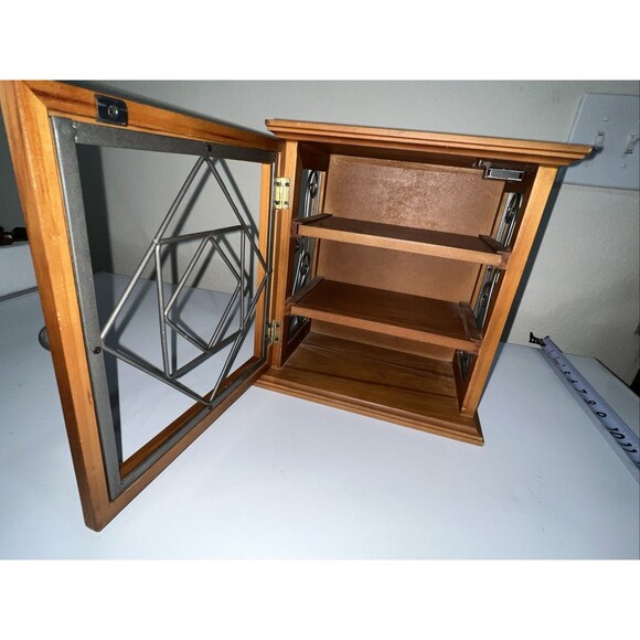 Curio Cabinet Wood Open Metalwork Scroll SPI San Francisco USA Wall Mount Table - Picture 10 of 12